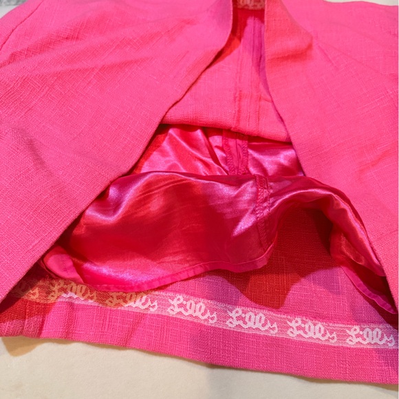 Lilly Pulitzer Vibrant Pink Mini Skirt with Gold Buttons - Picture 3 of 9